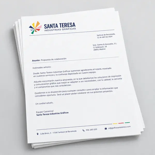 Papel de carta personalizado (Color CMYK, 500)