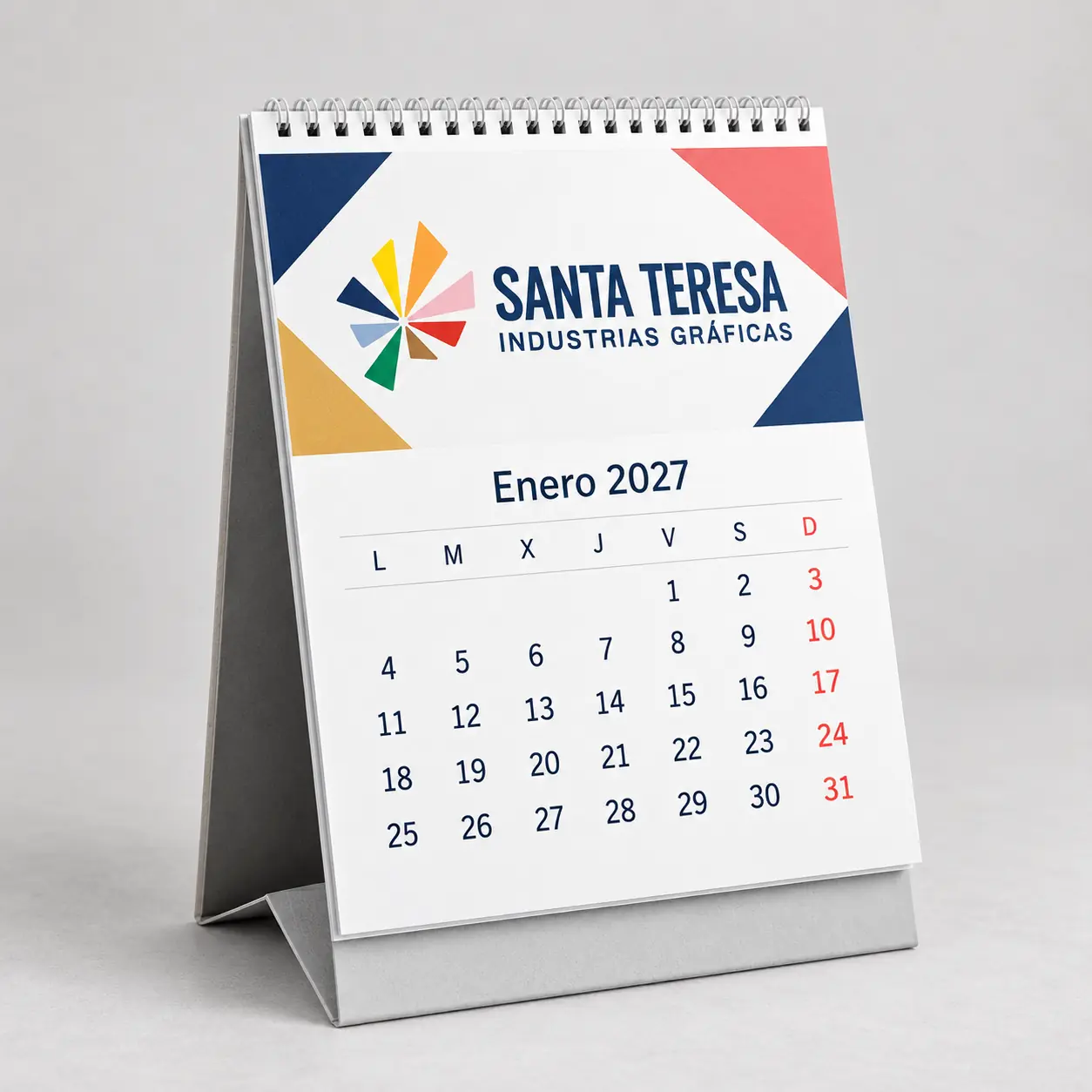 Calendarios de sobremesa con anillas personalizados