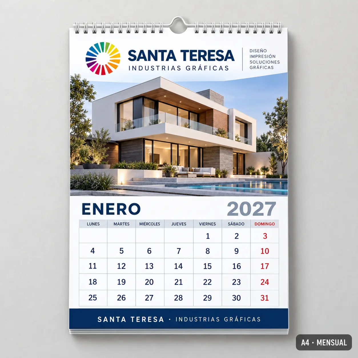 Calendarios de pared con anillas personalizados