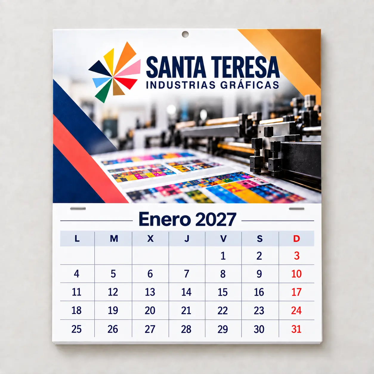 Calendarios de pared grapados personalizados