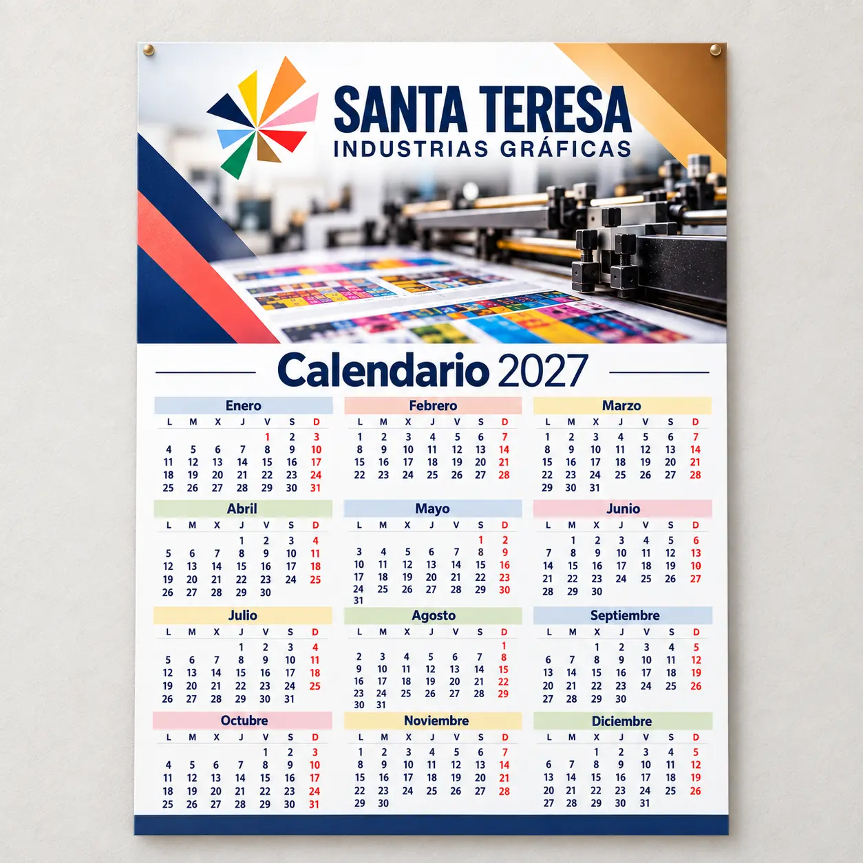 Calendarios póster personalizados 50×70