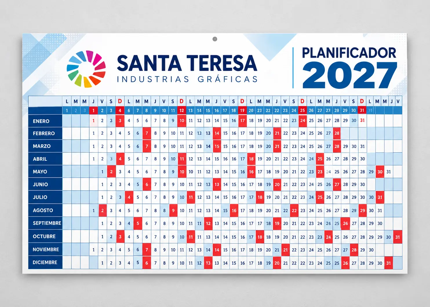 Calendarios planificadores de pared personalizados
